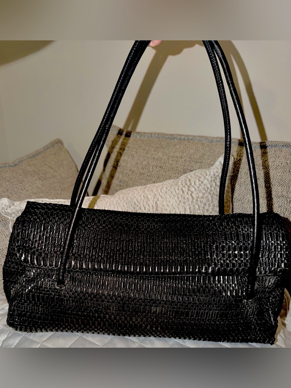 Black Woven Shoulder Bag - Women's Everyday Tote